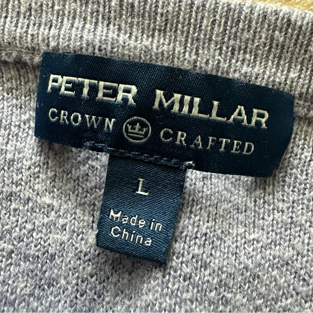 Peter Millar Men's Heathered Purple Crewneck Sweater - Picture 3 of 6